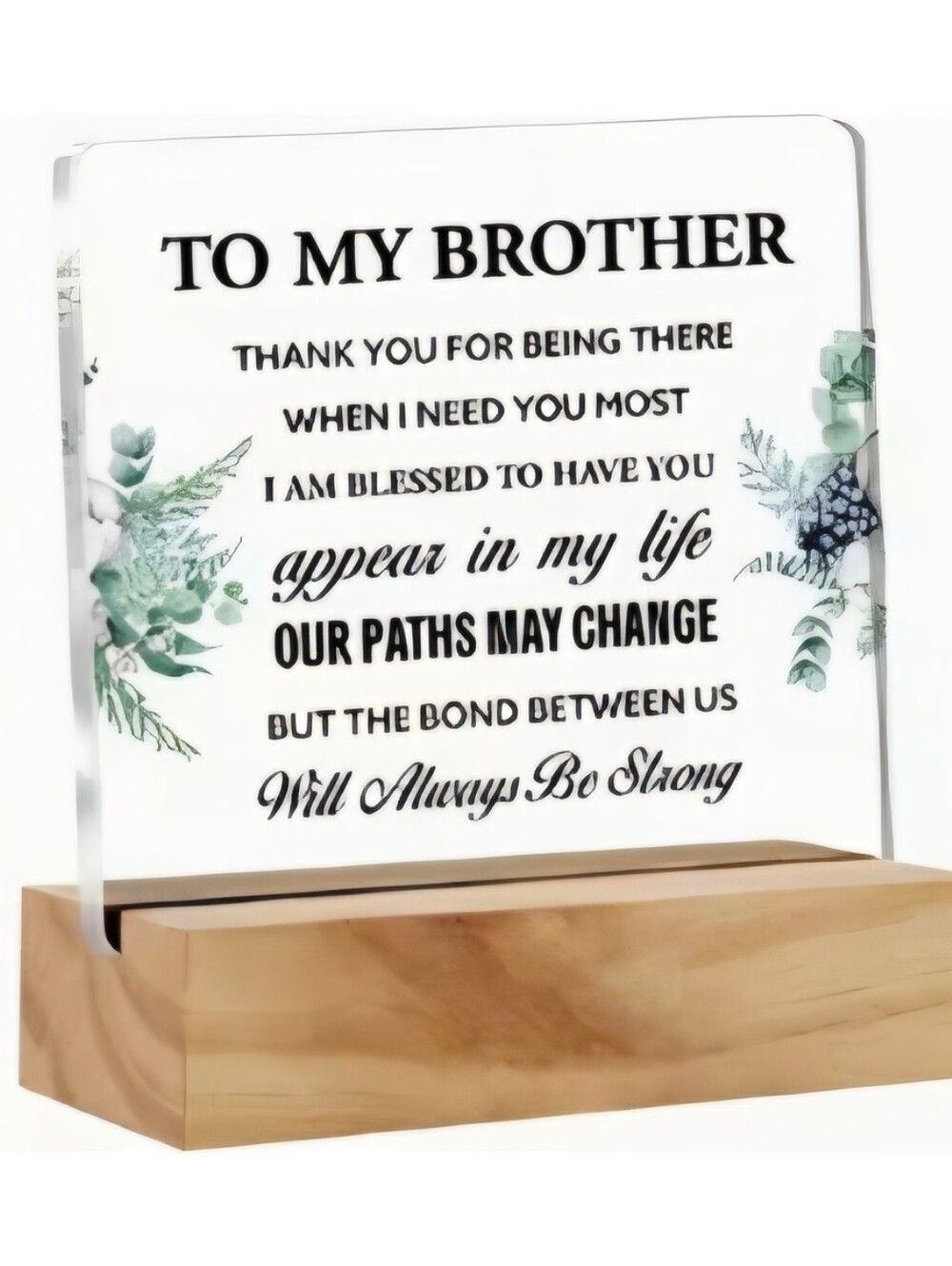 New 2D Flat, BROTHER Appreciation Gift, Acrylic Plaque Appreciation Sign - Picture 2 of 2